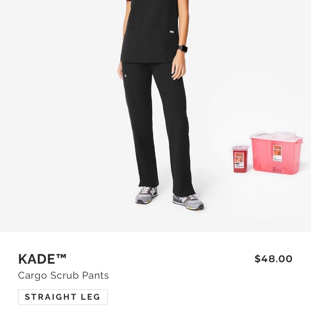 SOLD Figs Black Cargo scrub pants
